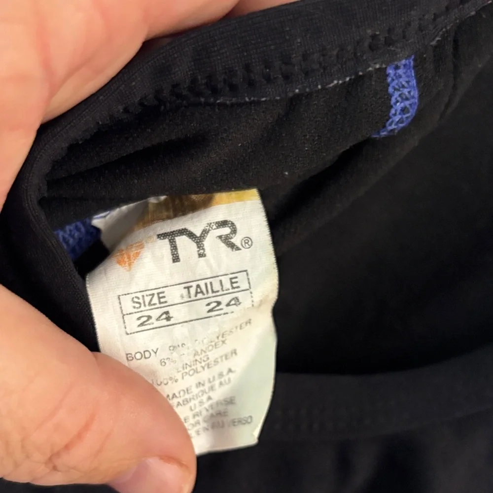 TYR Kids Swim One Piece - Black and Blue size 24